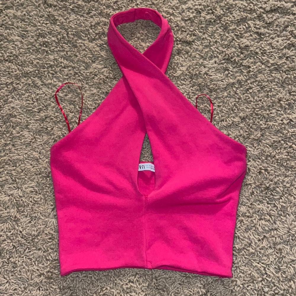 Zara pink crop top
